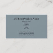 Carte de visite de pratique médicale (Dos)