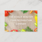 Carte de visite de préparation alimentaire. (Devant)