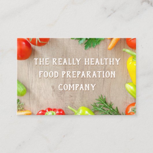 Carte de visite de préparation alimentaire. (Devant)