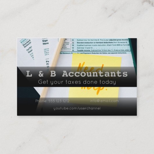 Carte de visite de préparation de l'impôt comptabl (Dos)