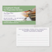 Carte de visite de préparation des déclarations (p (Devant / Derrière)