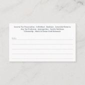 Carte de visite de préparation des déclarations (p (Dos)