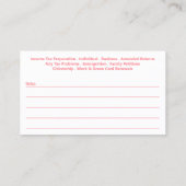 Carte de visite de préparation des déclarations (p (Dos)