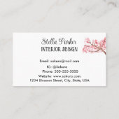 Carte de visite de printemps fleuri élégant en fle (Dos)