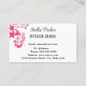 Carte de visite de printemps fleuri élégant en fle (Dos)