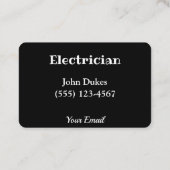 Carte de visite de prise plug-in d'électricien (Dos)