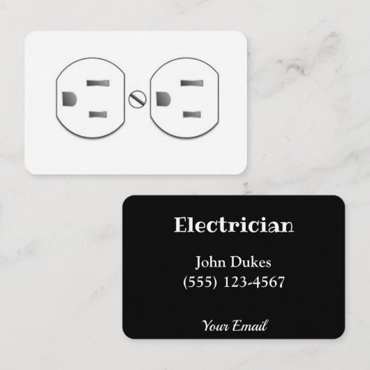 Carte de visite de prise plug-in d'électricien (Devant / Derrière)