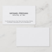Carte de visite de procureur blanc traditionnel (Devant / Derrière)
