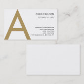 Carte de visite de procureur de Black White Gold (Devant / Derrière)