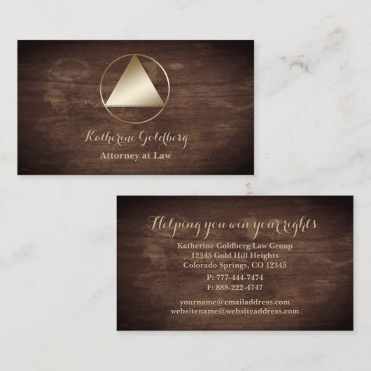 Carte de visite de procureur de la vieille école c (Devant / Derrière)