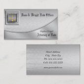 Carte de visite de procureur en platine brossé (Devant / Derrière)