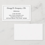 Carte de visite de procureur minimal et simple (Devant / Derrière)