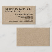 Carte de visite de procureur minimal et simple (Devant / Derrière)