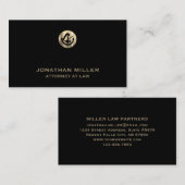 Carte de visite de procureur noir et or (Devant / Derrière)