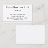 Carte de visite de procureur personnalisable (Devant / Derrière)