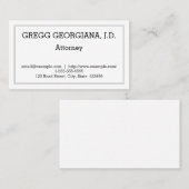 Carte de visite de procureur personnalisable et mi (Devant / Derrière)