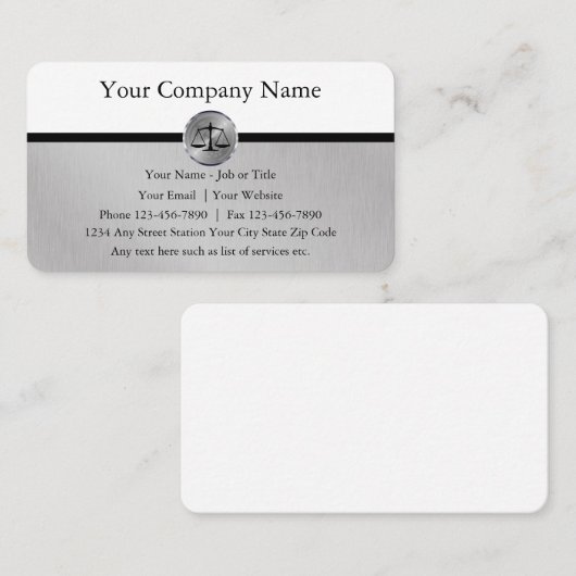 Carte de visite de procureur professionnel de clas (Devant / Derrière)