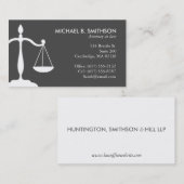 Carte de visite de procureur sophistiqué| Gris (Devant / Derrière)