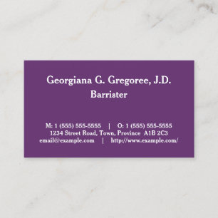 Carte de visite de procureur traditionnel et profe