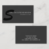 Carte de visite de procureur unique gris noir (Devant / Derrière)