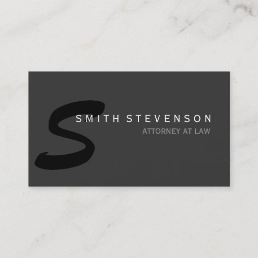 Carte de visite de procureur unique gris noir (Devant)