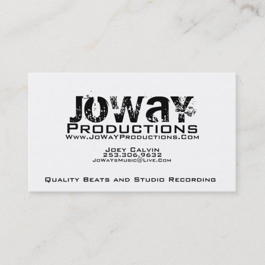 Carte de visite de productions de JoWaY (Devant)