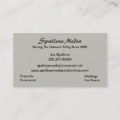 Carte de visite de productions de médias de (Dos)