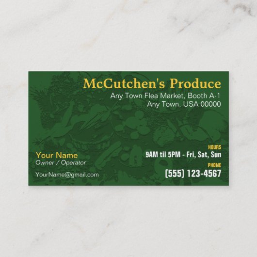 Carte de visite de produit (Devant)