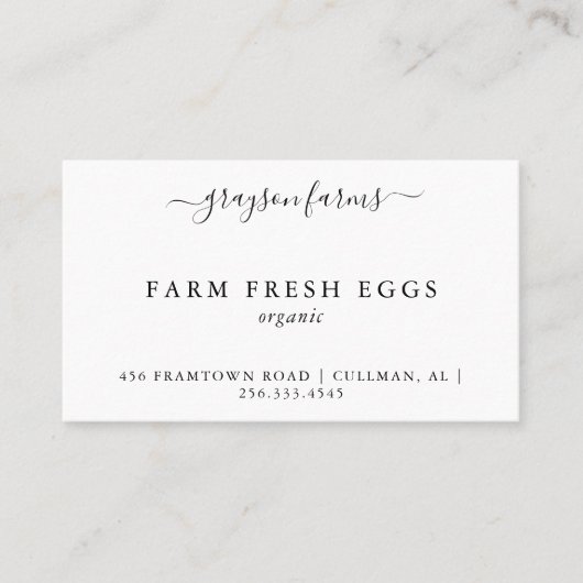 Carte de visite de produit (Devant)