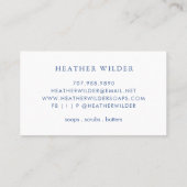 Carte de visite de produits de savon artisanal (Dos)