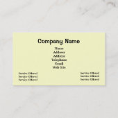 Carte de visite de produits et de services (Dos)