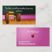 Carte de visite de professeur (Devant / Derrière)