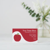Carte de visite de professeur - Apple rouge (Debout devant)