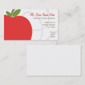 Carte de visite de professeur - Apple rouge (Devant / Derrière)
