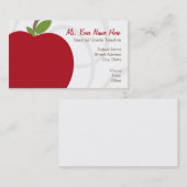 Carte de visite de professeur - Apple rouge (Devant / Derrière)