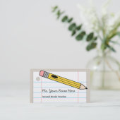 Carte de visite de professeur - crayon et papier (Debout devant)