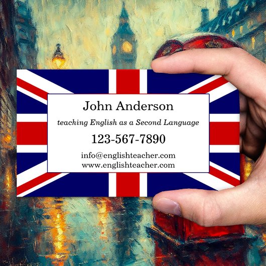Carte de visite de professeur d'anglais
