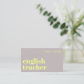 Carte de visite de professeur d'anglais langue sec (Debout devant)