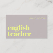 Carte de visite de professeur d'anglais langue sec (Devant)