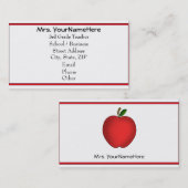 Carte de visite de professeur d'Apple (Devant / Derrière)