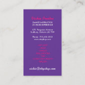 Carte de visite de professeur de danse (Dos)