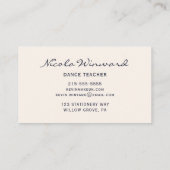 Carte de visite de professeur de danse (Dos)