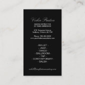 Carte de visite de professeur de danse (Dos)