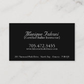 Carte de visite de professeur de danse (Dos)