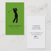 Carte de visite de professeur de golf coach (Devant / Derrière)