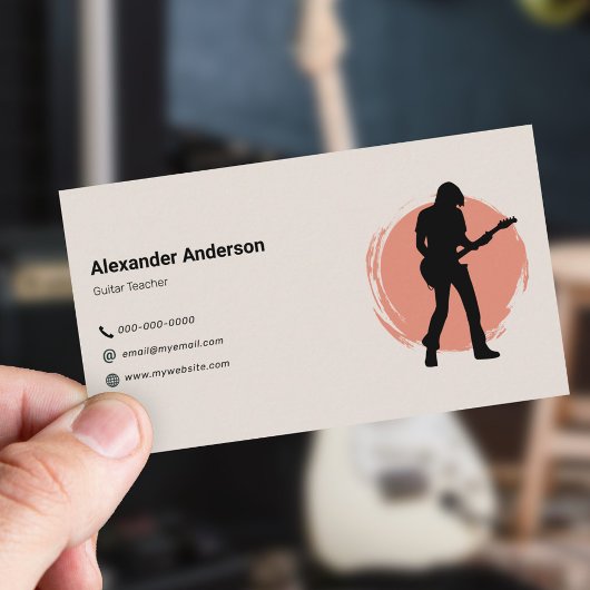 Carte de visite de professeur de guitare
