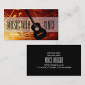 Carte de visite de professeur de guitare de studio (Devant / Derrière)