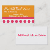 Carte de visite de professeur de hanche (Devant / Derrière)