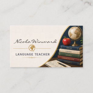 Carte de visite de professeur de langue