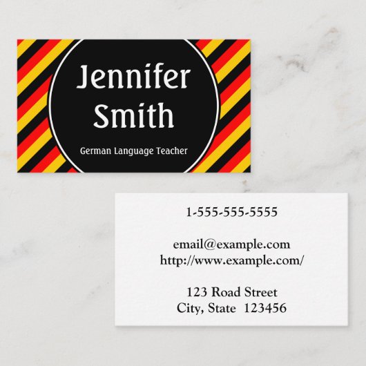 Carte de visite de professeur de langue allemande (Devant / Derrière)